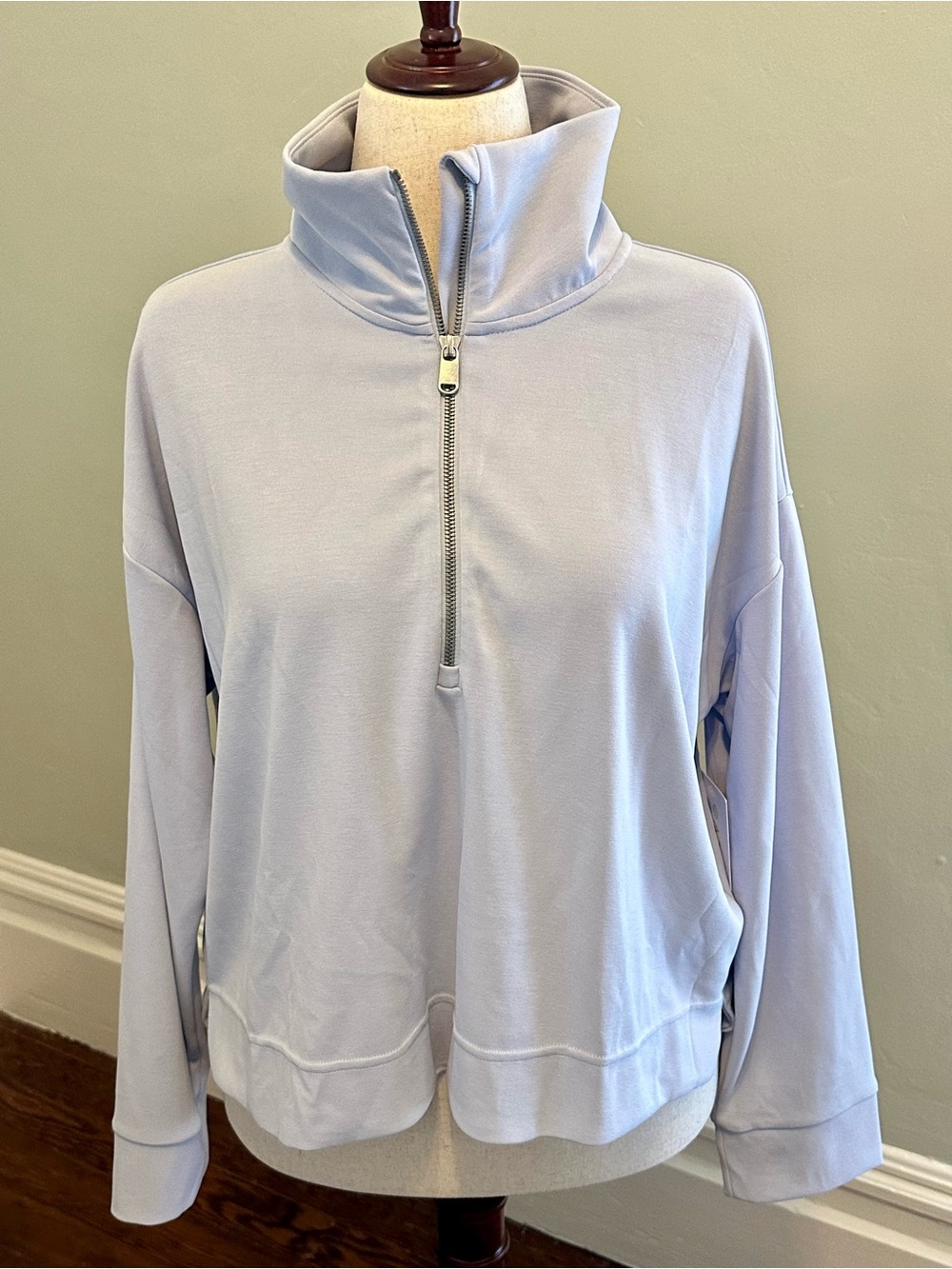 Athleta Light Blue Seasoft Quarter-Zip Pullover Jacket